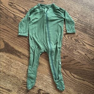 Dark Green Kyte Baby Zipper Onesie